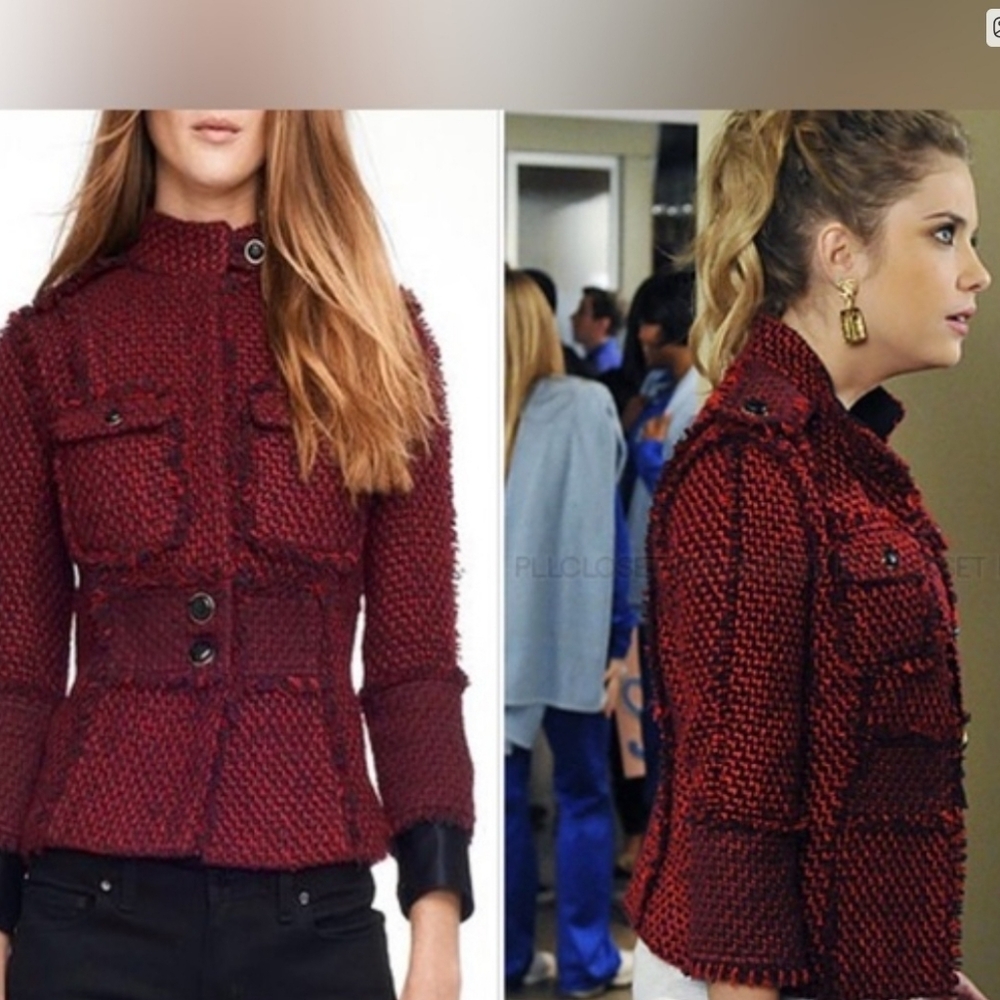Tory Burch Tweed Kingston Military Jacket Blazer